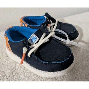 Hey Dude Toddler Boy Wally Shark Shoes Size 2Y Blue Ocean